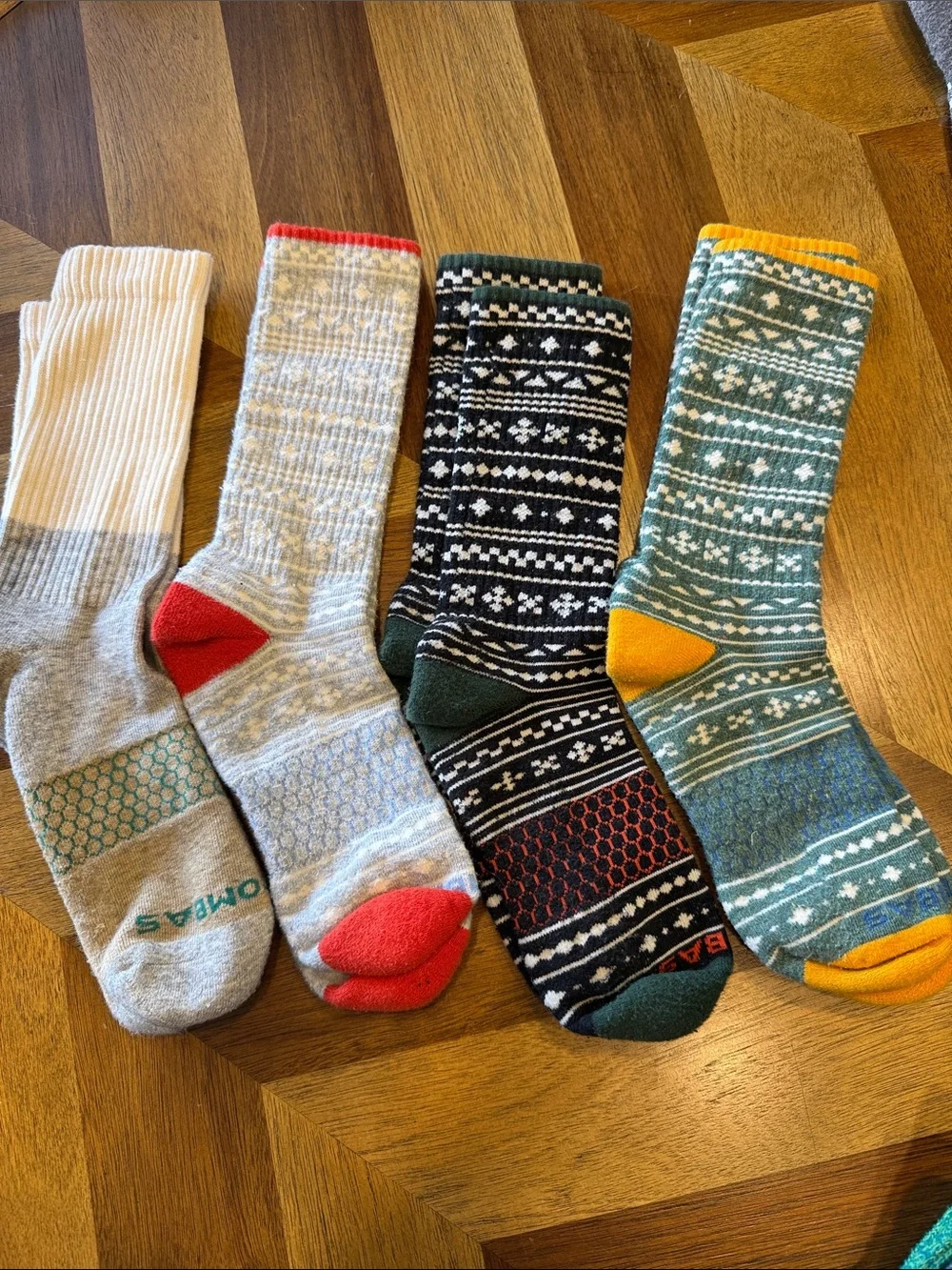 Bombas sock lot of 4 size Large Crew Socks